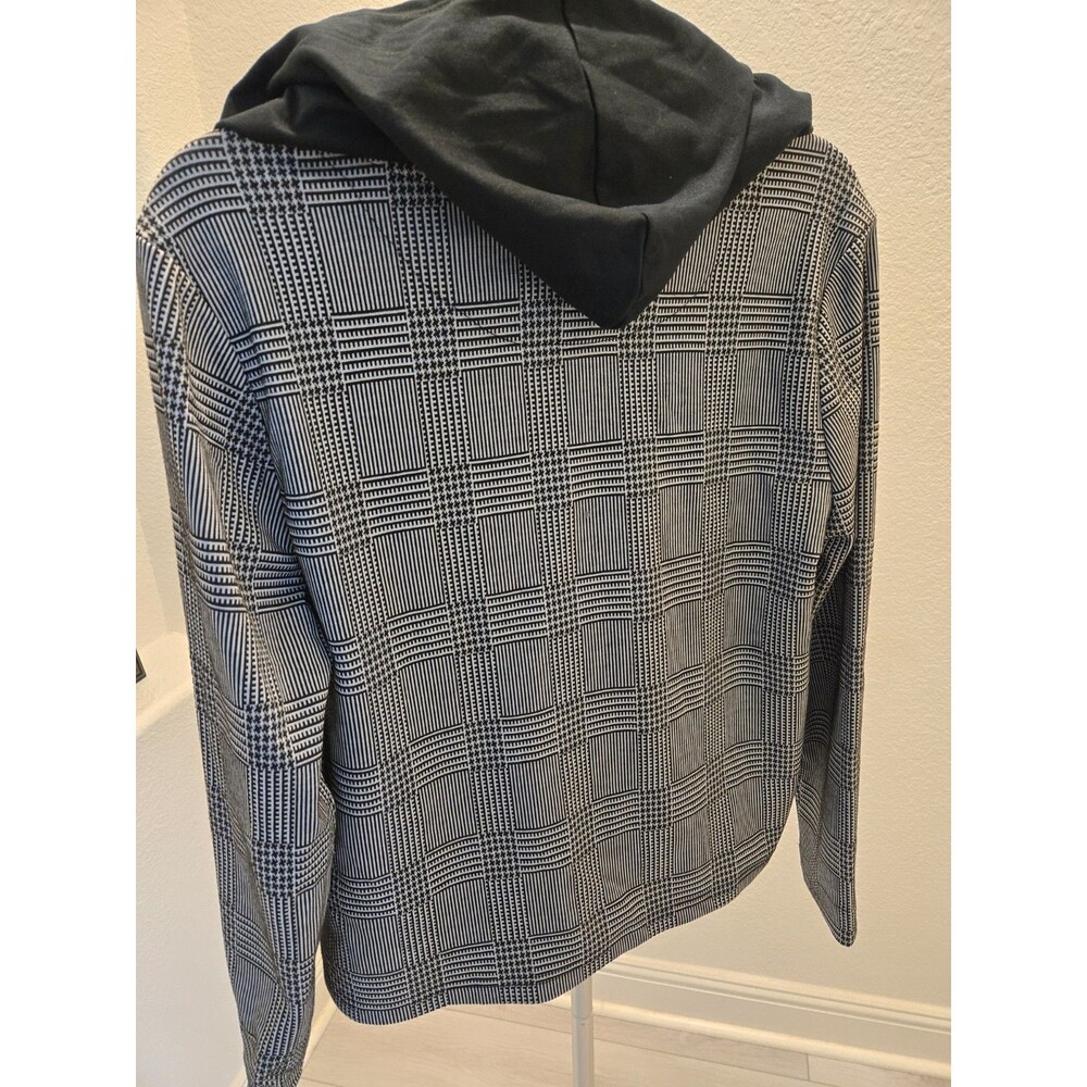 ​Derek Heart NEW Plaid Blazer L Womens Hoodie Insert Jacket Check Pattern Large - Picture 6 of 13